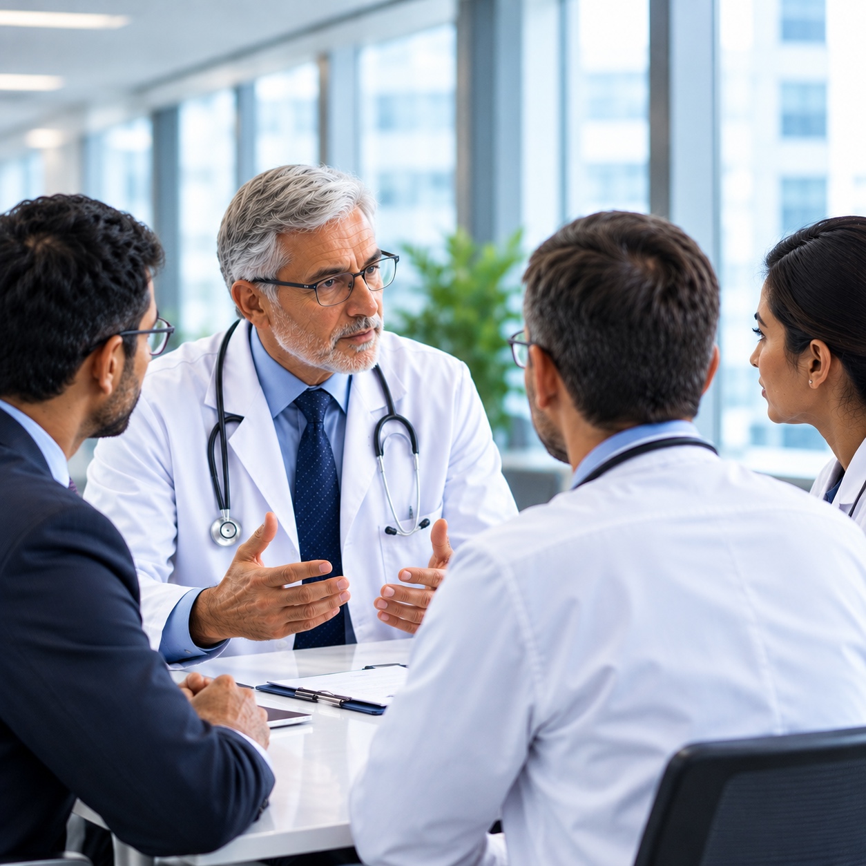 Senior healthcare leadership discussion